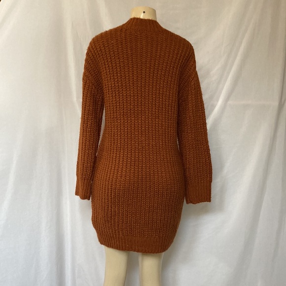 JOLT JEANS Cable Knit Sweater Dress Size Medium Long Sleeve Copper Fig Color NWT - Picture 6 of 6